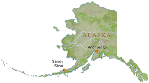 Location of Sandy River Lodge in Alaska
